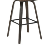 Vienna - 39.5" Swivel Bar Height Square Back Wood Bar Stool With Faux Leather Seat