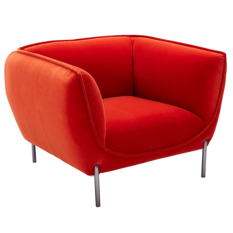 Loma Modern Red Velvet Chair by VIG Furniture - View 1