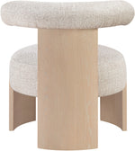 Calder - Linen Textured Fabric Upholstered Accent Chair - Painted Natural Base