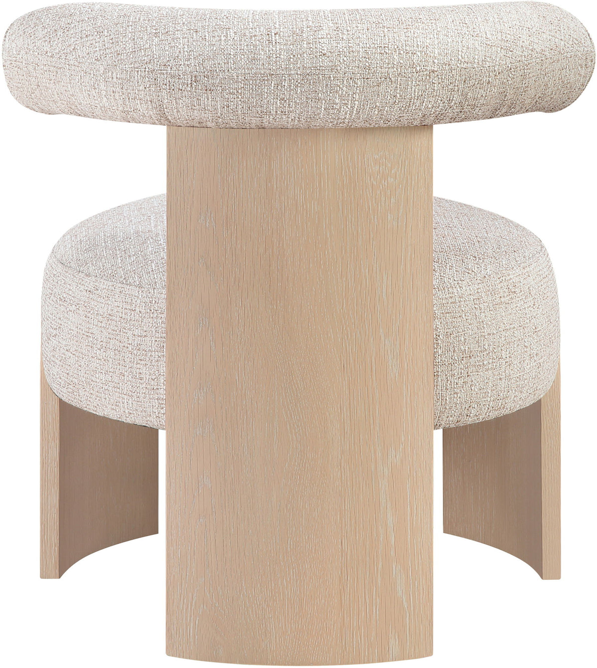 Calder - Linen Textured Fabric Upholstered Accent Chair - Painted Natural Base