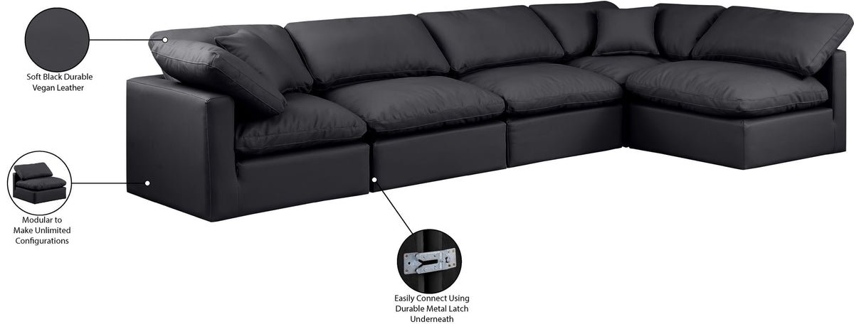 Indulge - Faux Leather 5 Piece Modular Sectional