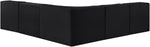 Rummi - Armless Velvet Performance Fabric Upholstered 5 Piece Modular Sectional