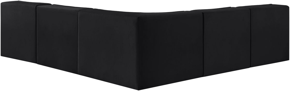 Rummi - Armless Velvet Performance Fabric Upholstered 5 Piece Modular Sectional