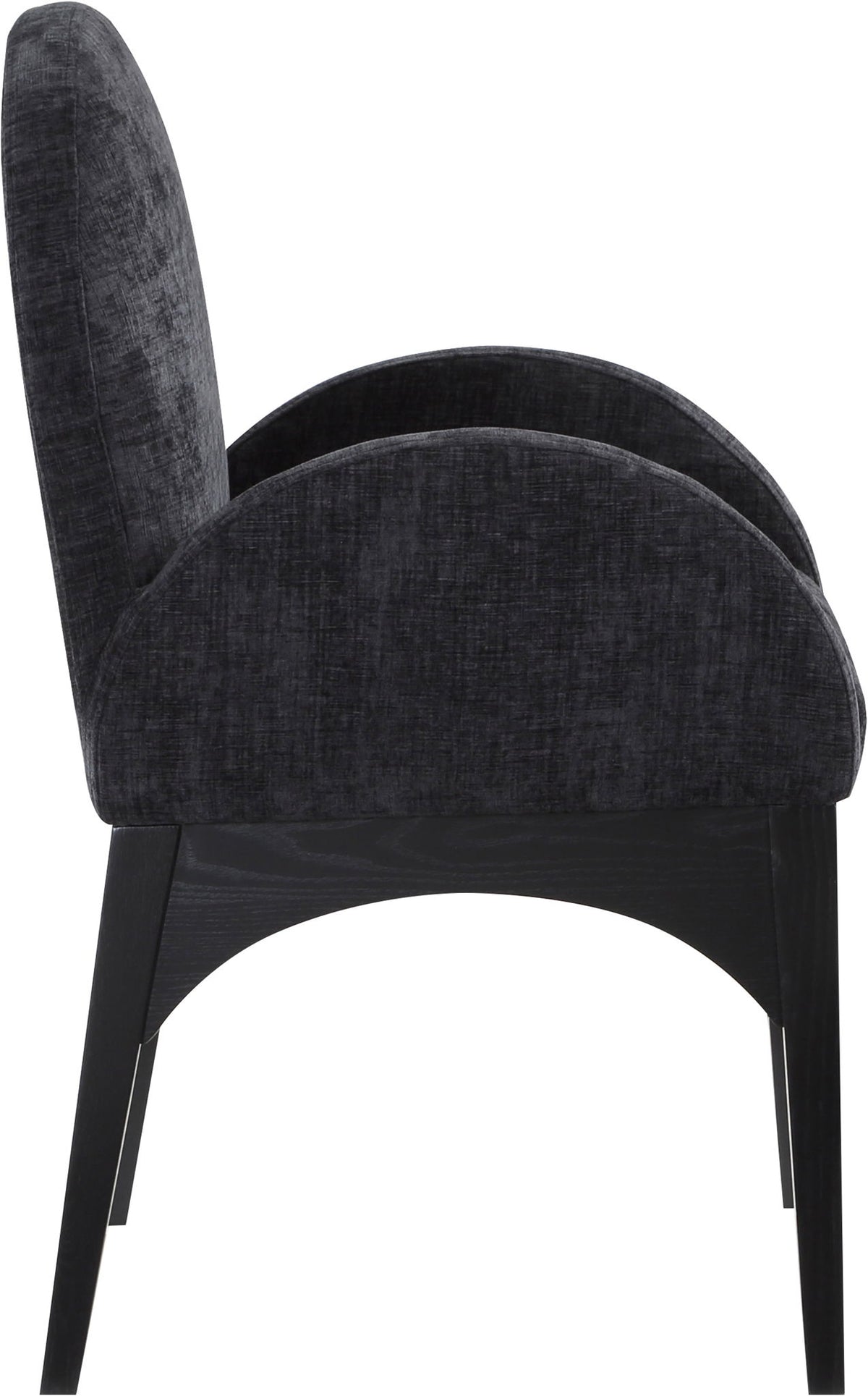 Waldorf - Chenille Dining Arm Chair With Black Legs