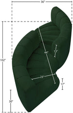Arc - Boucle Fabric 4 Piece Curved Modular Sofa