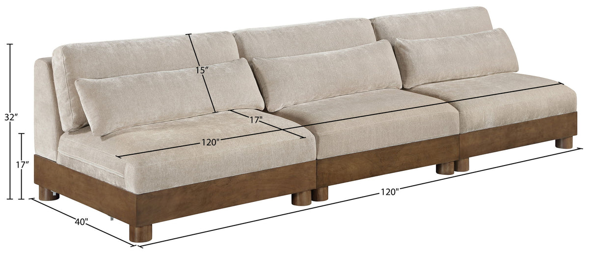 Turin - Chenille Fabric Upholstered Modular Sectional - Taupe