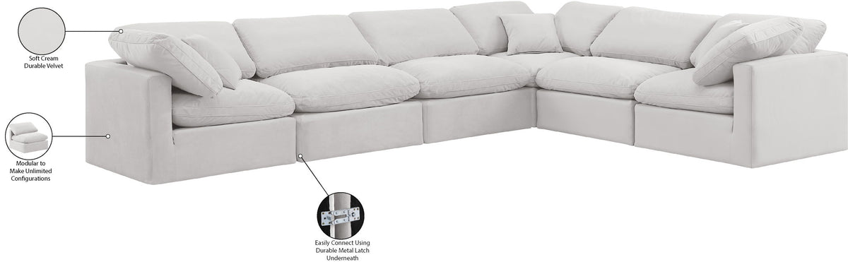 Indulge - Velvet 6 Piece Modular Corner Sectional