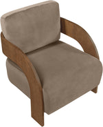 Cedra - Velvet Performance Fabric Upholstered Accent Chair - Brown Frame