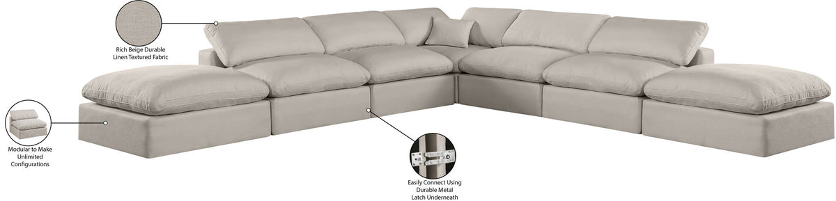 Comfy - 7 Piece Linen Modular Corner Sectional