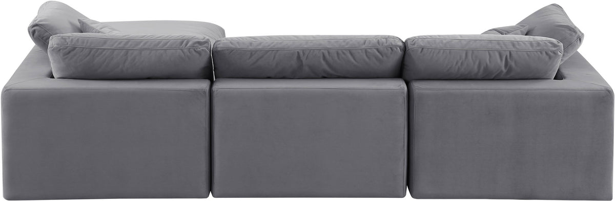 Comfy - 4 Piece Velvet Modular Sectional With Chaise