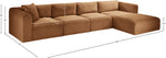 Shaggy - Fabric 4 Piece Modular Sectional