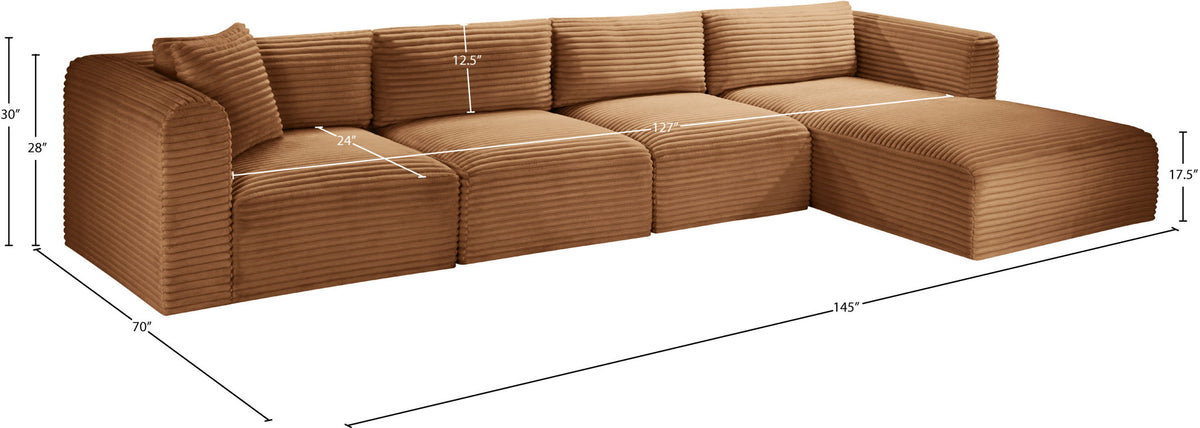 Shaggy - Fabric 4 Piece Modular Sectional