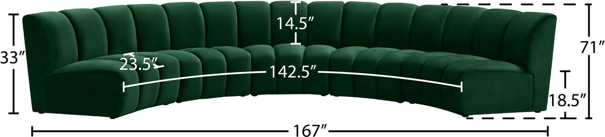 Infinity - 5 Piece Velvet Modular Sectional