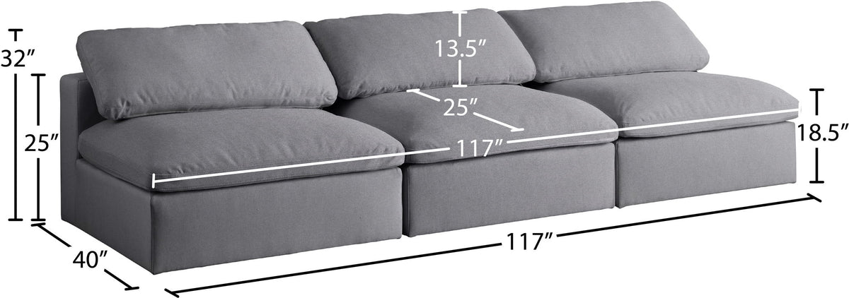Serene - Modular Armless 3 Seat Sofa