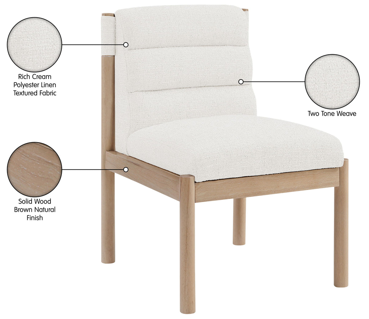 Eloura - Linen Textured Fabric Upholstered Dining Chair (Set of 2)