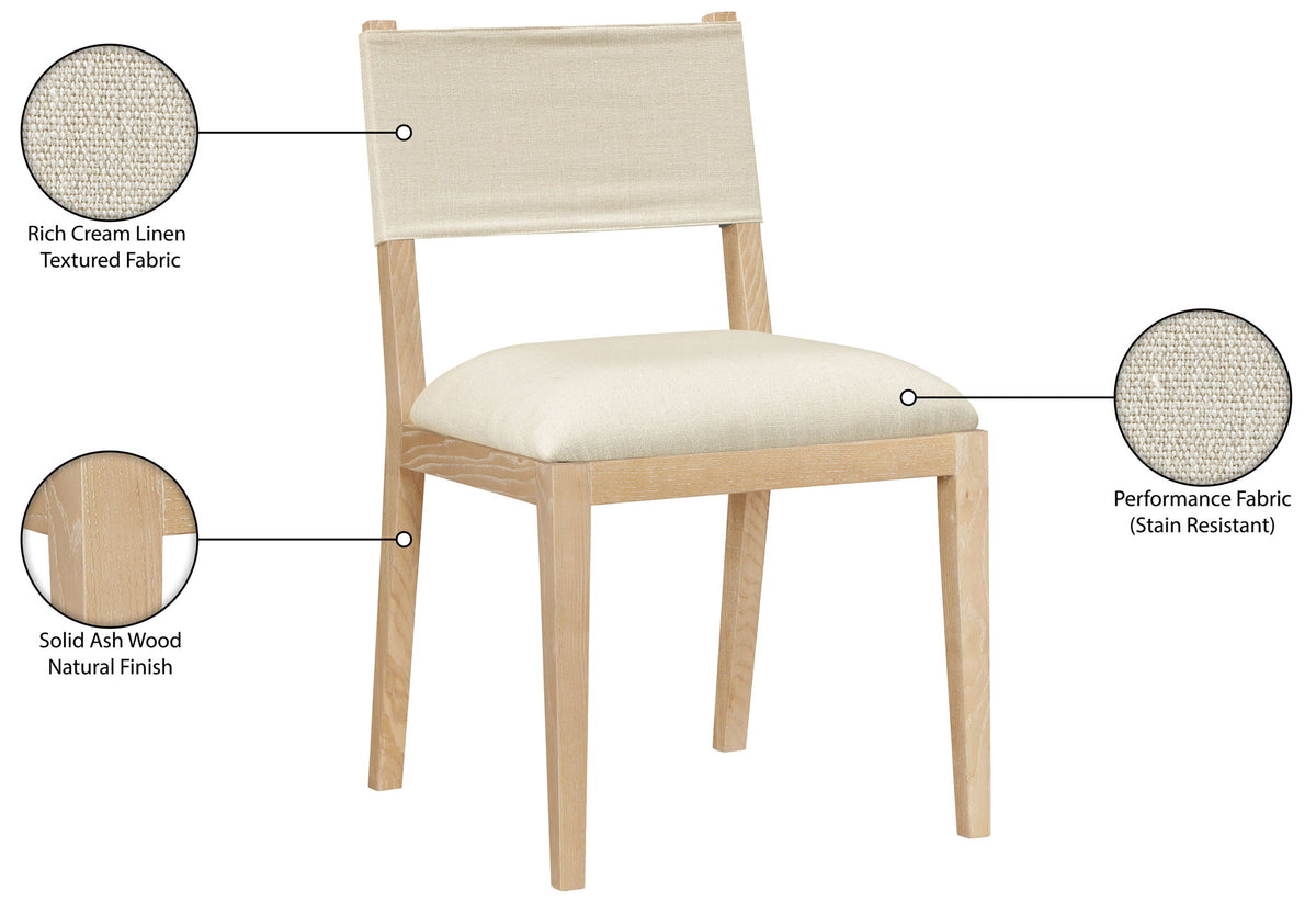 Avon - Linen Textured Performance Fabric Upholstered Dining Side Chair (Set of 2)