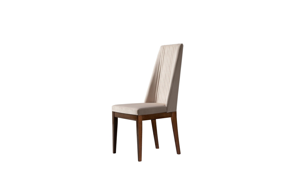Eva - Chair - Beige / Dark Brown