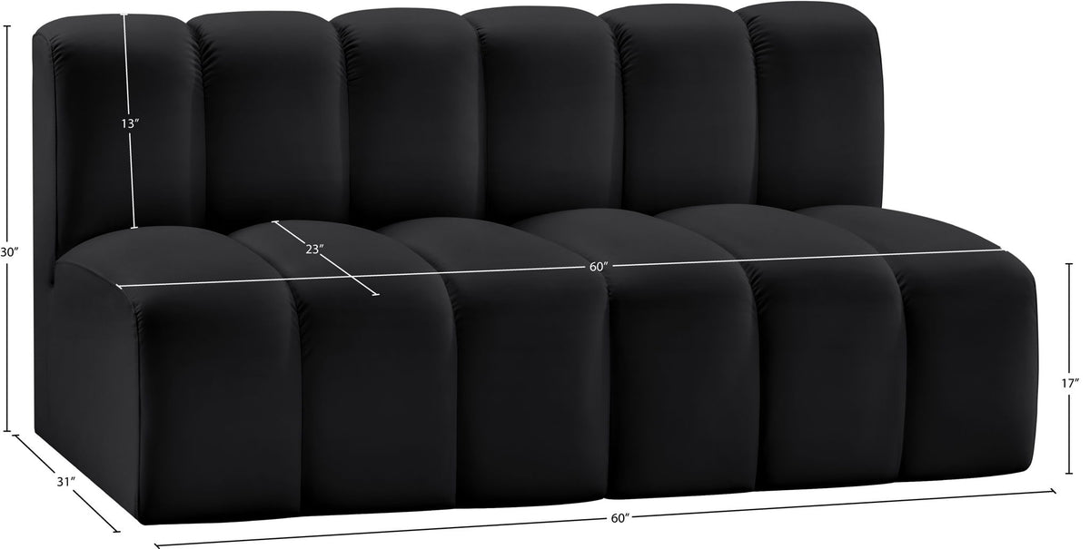 Arc - Faux Leather 2 Seats Modular Sofa