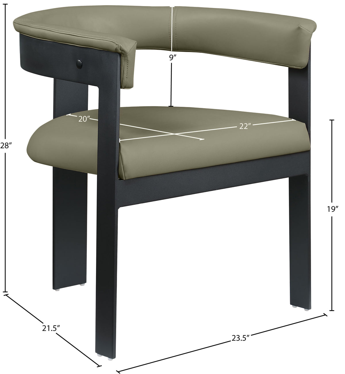 Romeo - Faux Leather Dining Chair With Black Base (Set of 2)