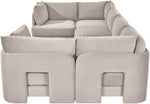 Hammond - Velvet Performance Fabric Upholstered 6 Piece U-Shaped Sectional
