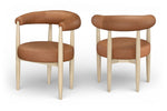 Sable - Vegan Leather Upholstered Dining Chair (Set of 2) - Painted Natural Base