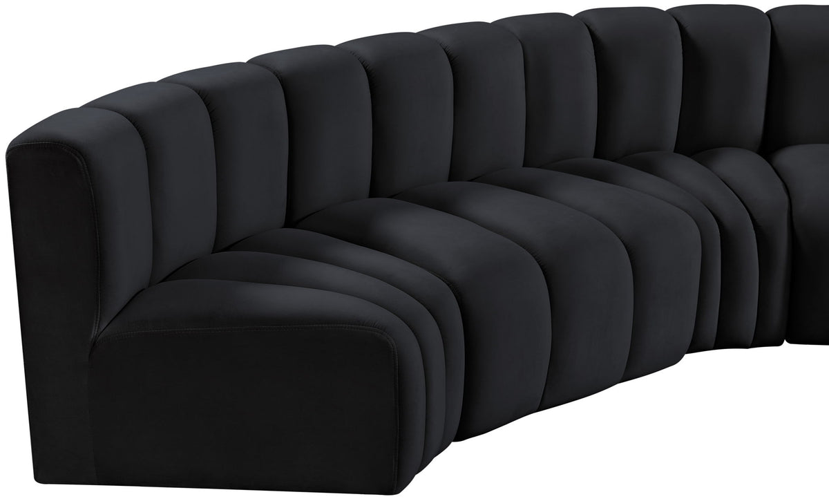 Arc - Velvet 6 Piece Curved Modular Sofa