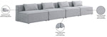 Cube - Linen Modular 4 Seat Armless Sofa