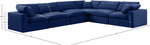 Comfy - 6 Piece Velvet Modular Corner Sectional