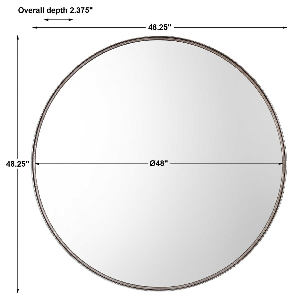 Agoura - 48" Round Mirror - Silver