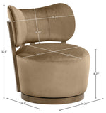 Elara - Velvet Upholstered Swivel Accent Chair - Stained Brown
