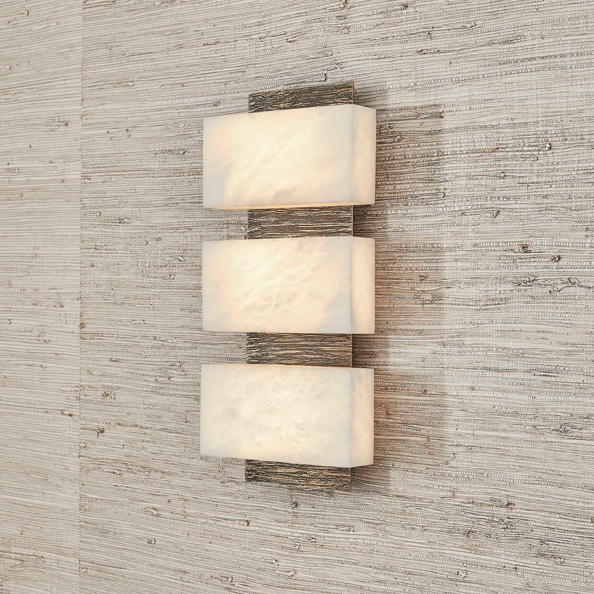 Triple Stack - Sconce - Light Antique Brass / White