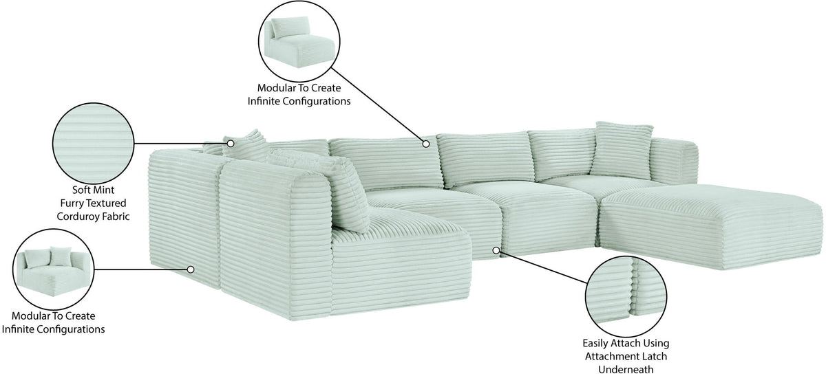 Shaggy - 6 Piece Modular U-Shaped Sectional