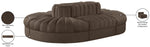Rummi - Oval Velvet Performance Fabric Upholstered 6 Piece Modular Sectional