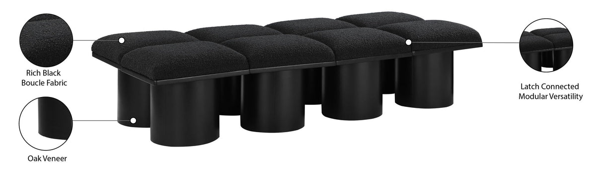 Pavilion - 8 Piece Modular Bench With Black Base