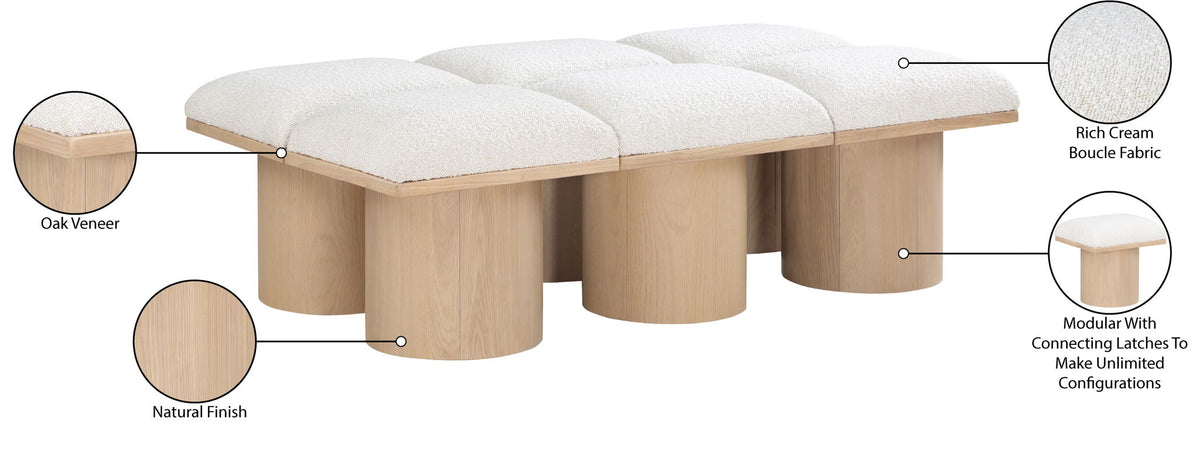 Pavilion - 6 Piece Modular Bench With Natural Base