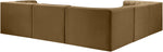 Rummi - Symmetrical Velvet Performance Fabric Upholstered 5 Piece Modular Sectional