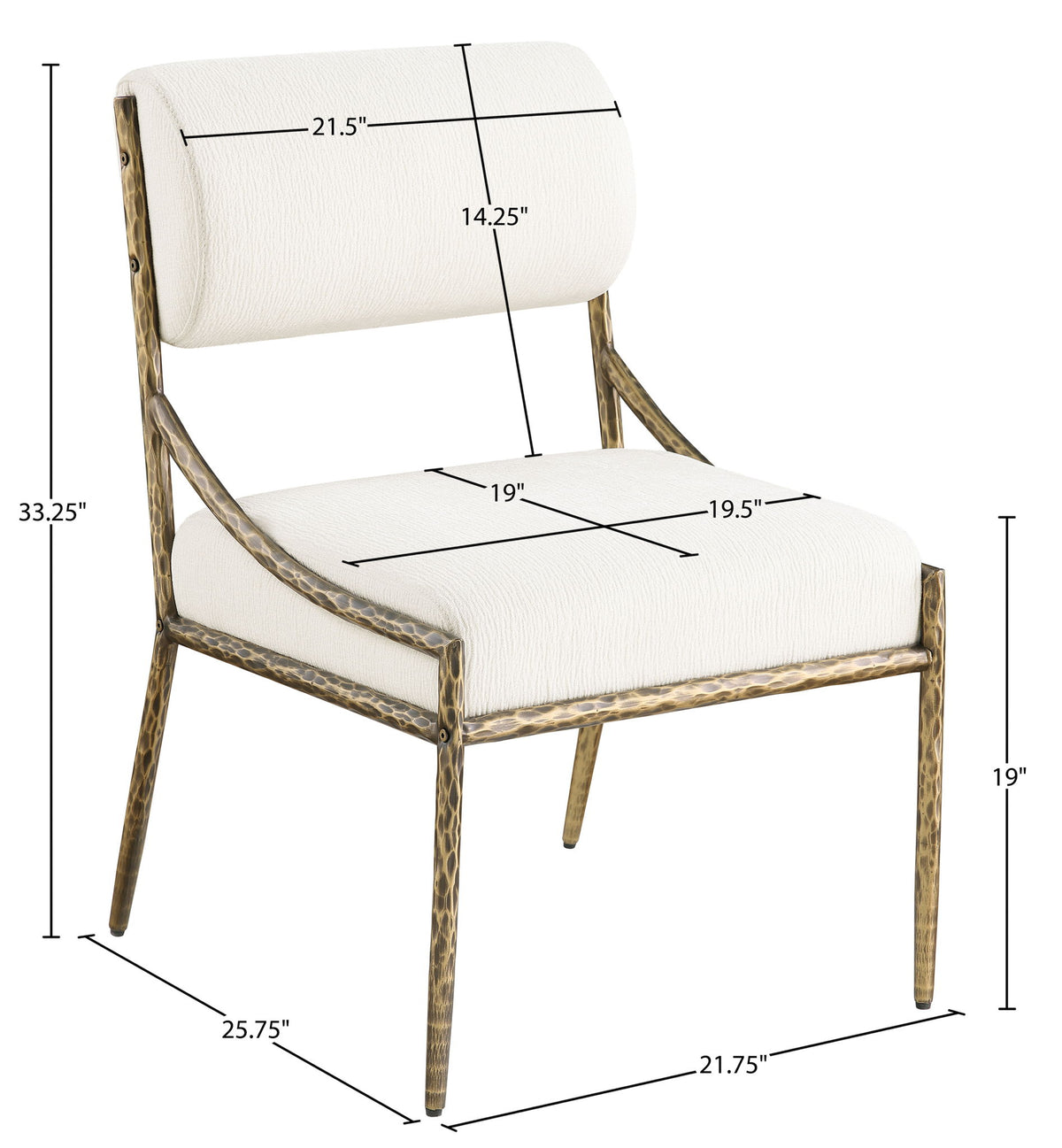 Bastille - Upholstered Dining Side Chair (Set of 2) - Brass Frame