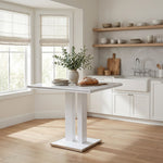 Amanda - Modern Contemporary Square Wood 42" Pedestal Base Dining Table Seats Up To 4 - White
