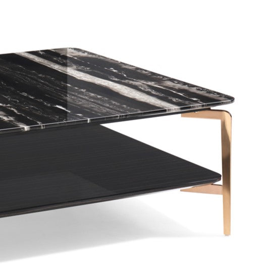 Dorian Modern Black Marble & Ebony Square Coffee Table by VIG Furniture - View 2