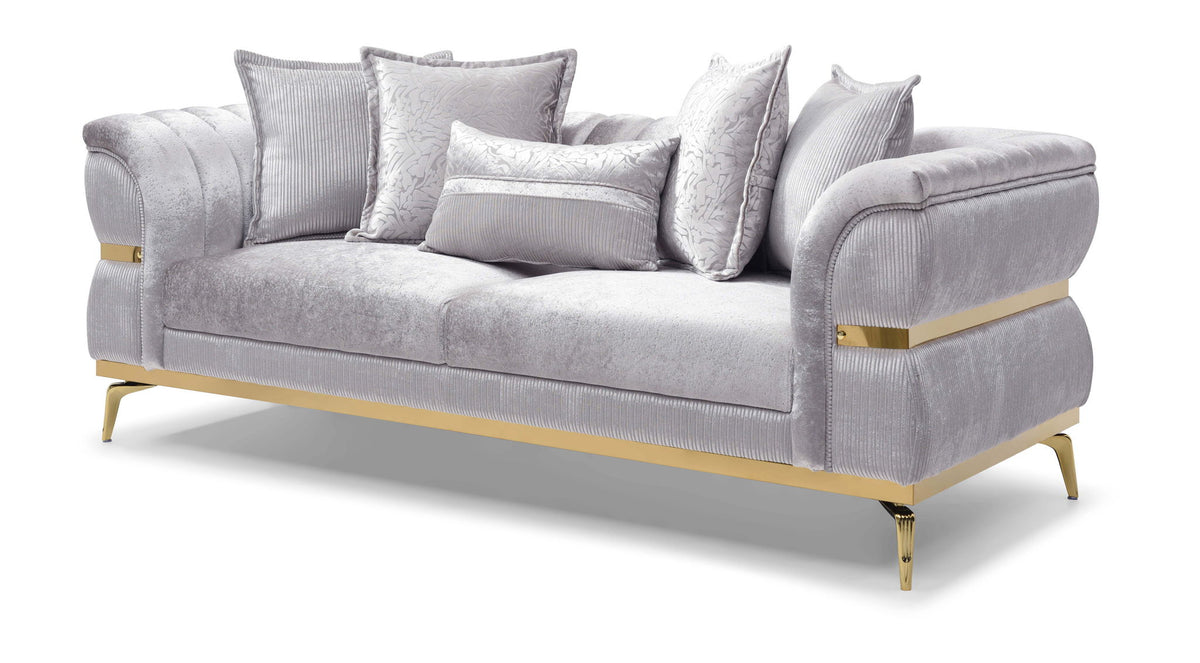 Eaton - Sofa - Shiny Silver