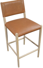 Andie - Vegan Leather Upholstered Counter Stool - Natural Base