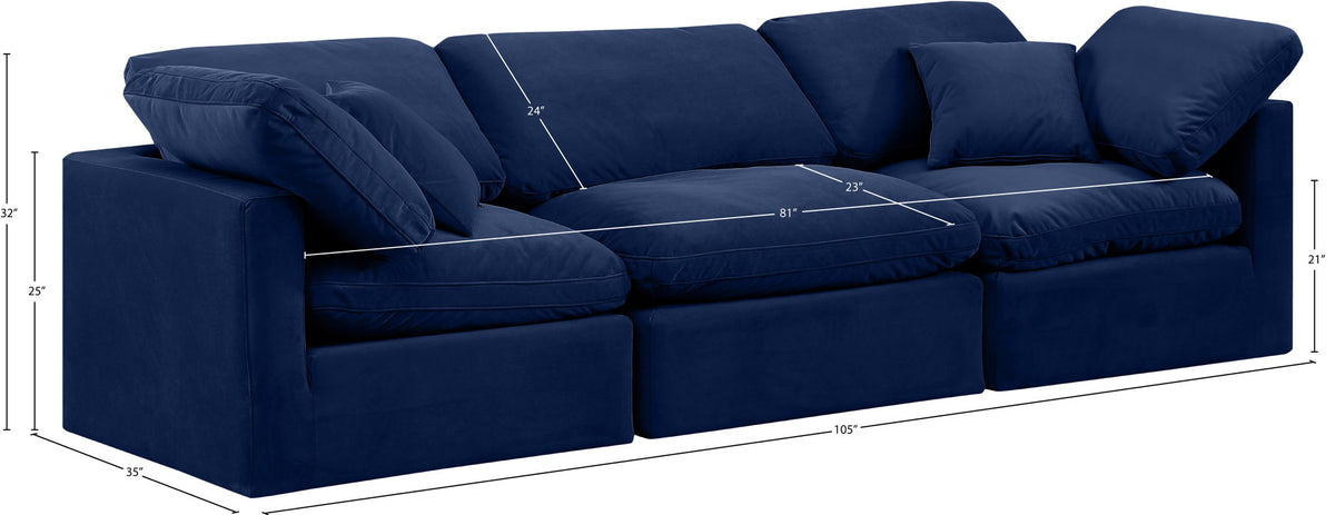 Indulge - Velvet 3 Seat Modular Sofa
