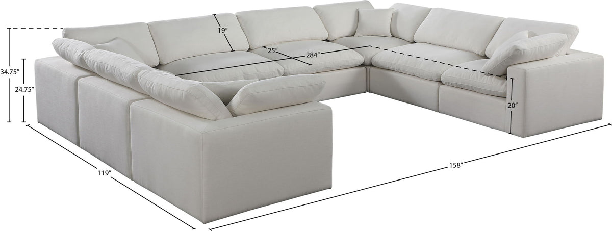 Comfy - 8 Piece Linen Modular Sectional
