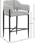 Dame - Fabric Upholstered Counter Stool (Set of 2)