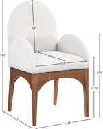 Waldorf - Boucle Dining Arm Chair With Brown Legs