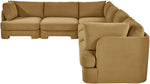 Hammond - Velvet Performance Fabric Upholstered 6 Piece Corner Sectional