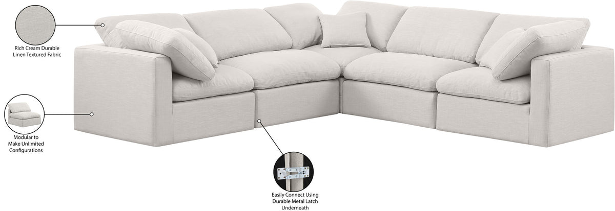 Indulge - Linen 5 Piece Modular Corner Sectional