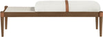 Nara - Linen Textured Fabric Upholstered Bench - Painted Brown Walnut