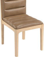 Ellis - Vegan Leather Upholstered Dining Chair (Set of 2) - Tan / Natural