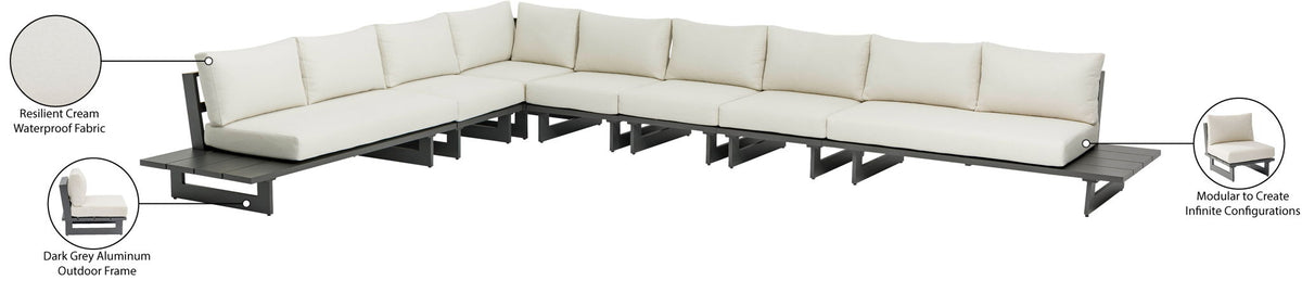 Maldives - 7 Piece Water Resistant Outdoor Patio Modular Sectional With Gray Base